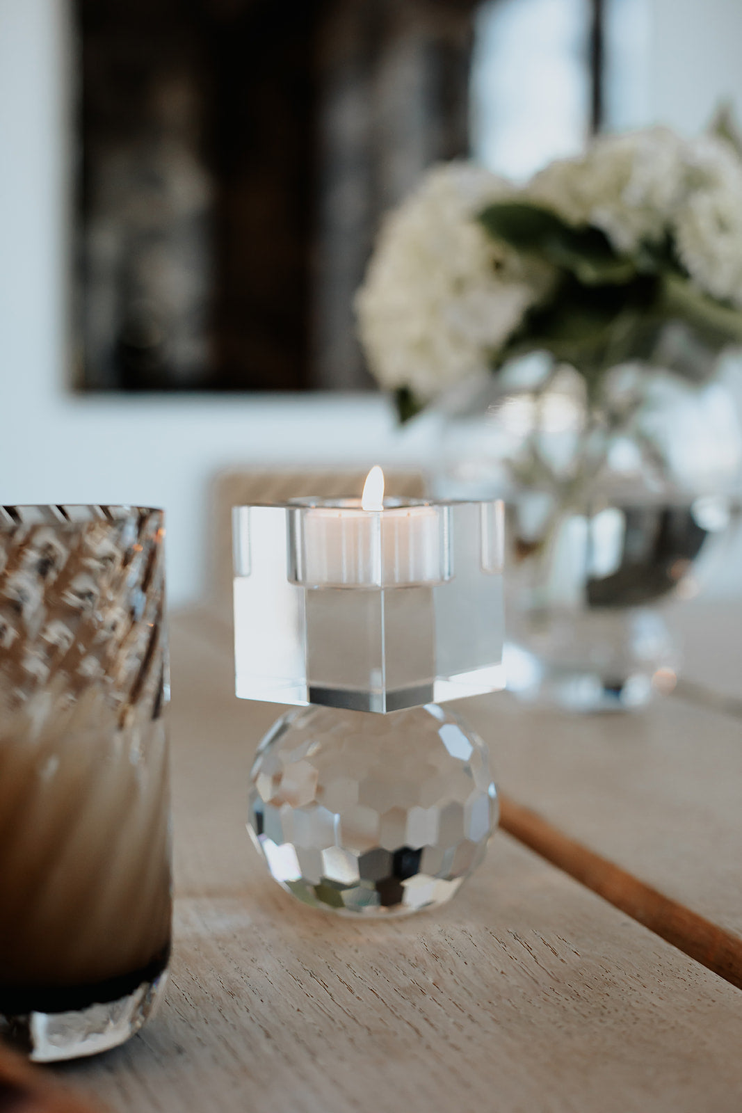 Specktrum Svanemærket Fyrfadslys - Pakke med 12 stk. - White Candle with Clear Cup
