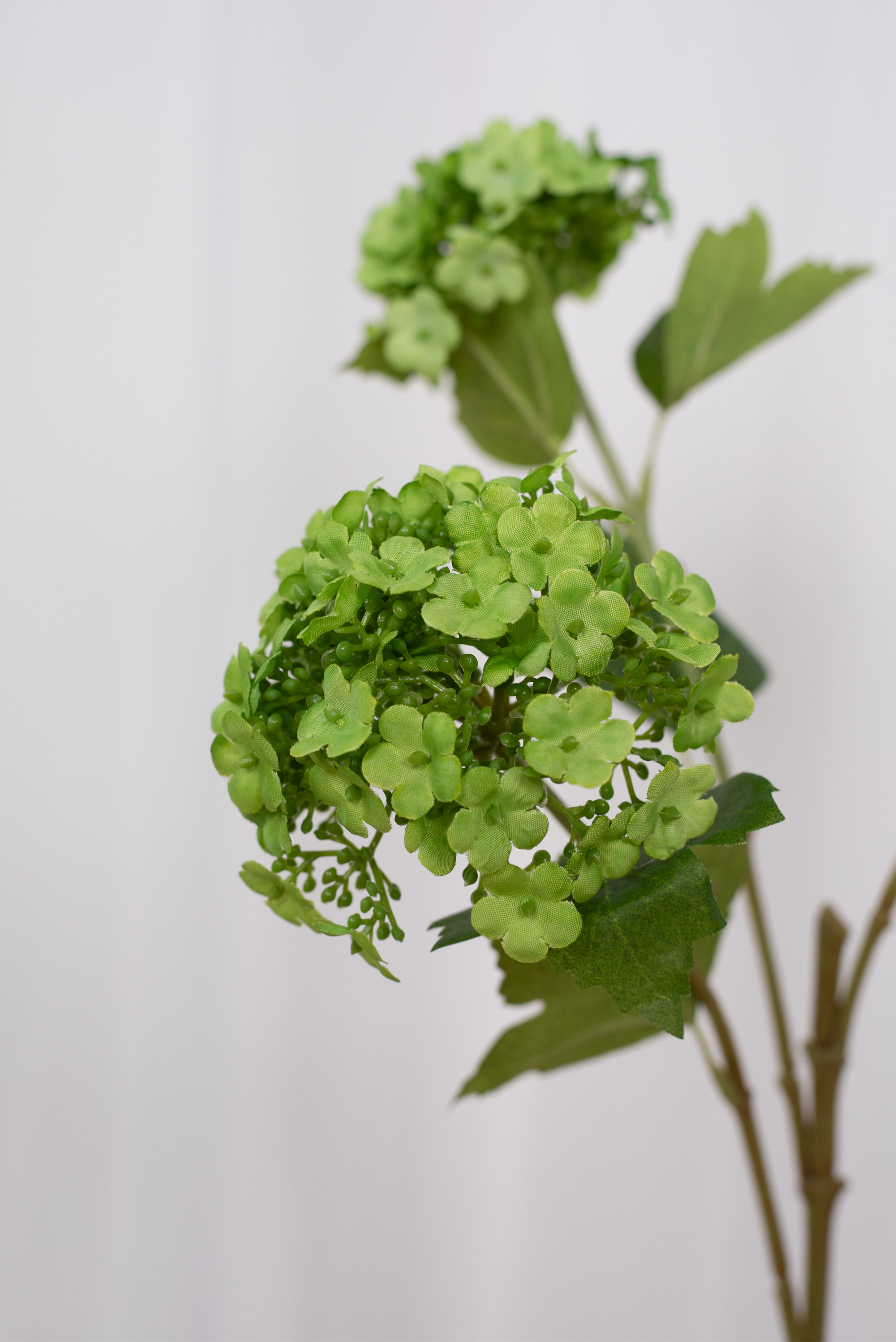 Kunstig Blomst - Grøn Hortensia Gren