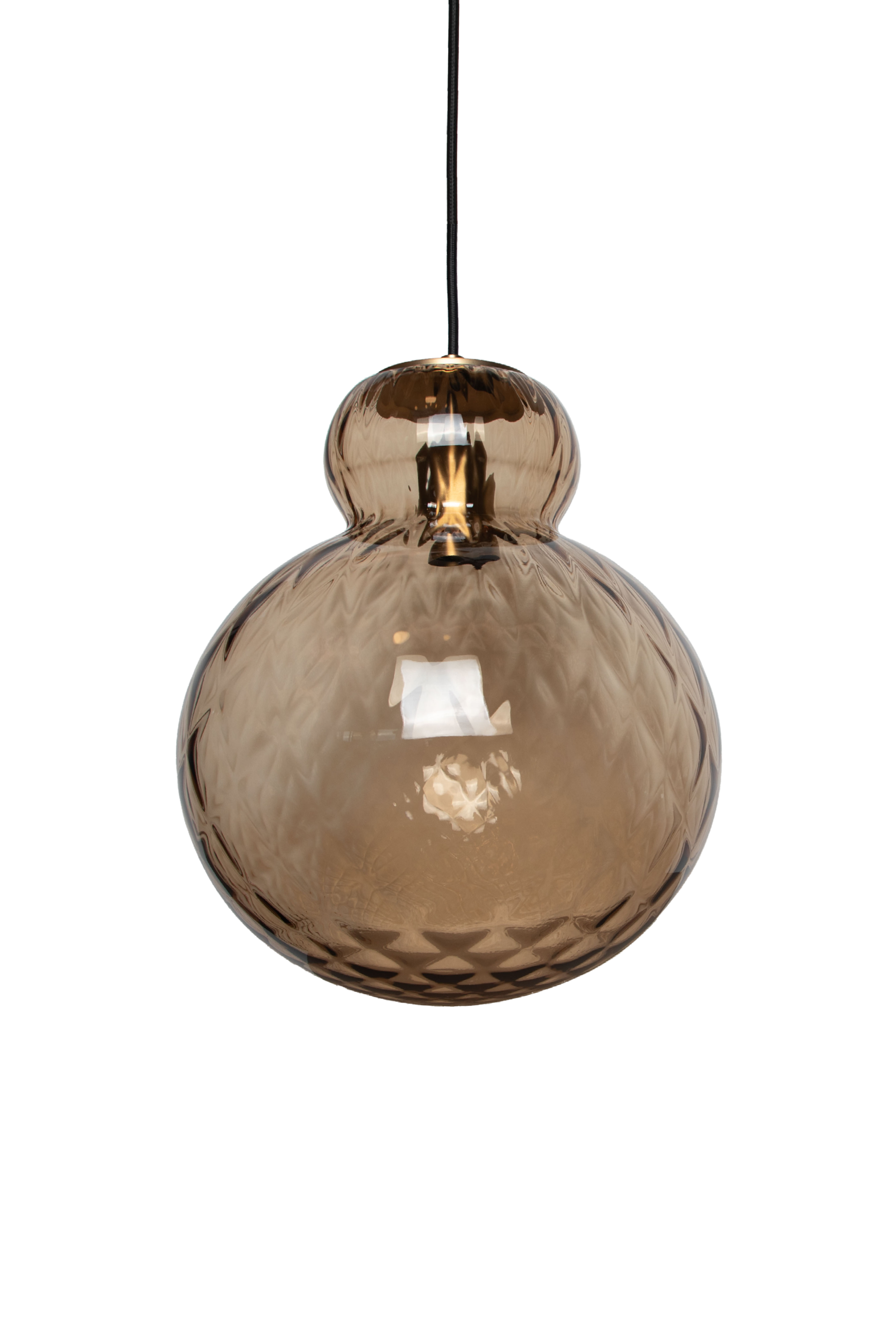 Lily Pendel lampe - Brun - Messing Harlequin Stor