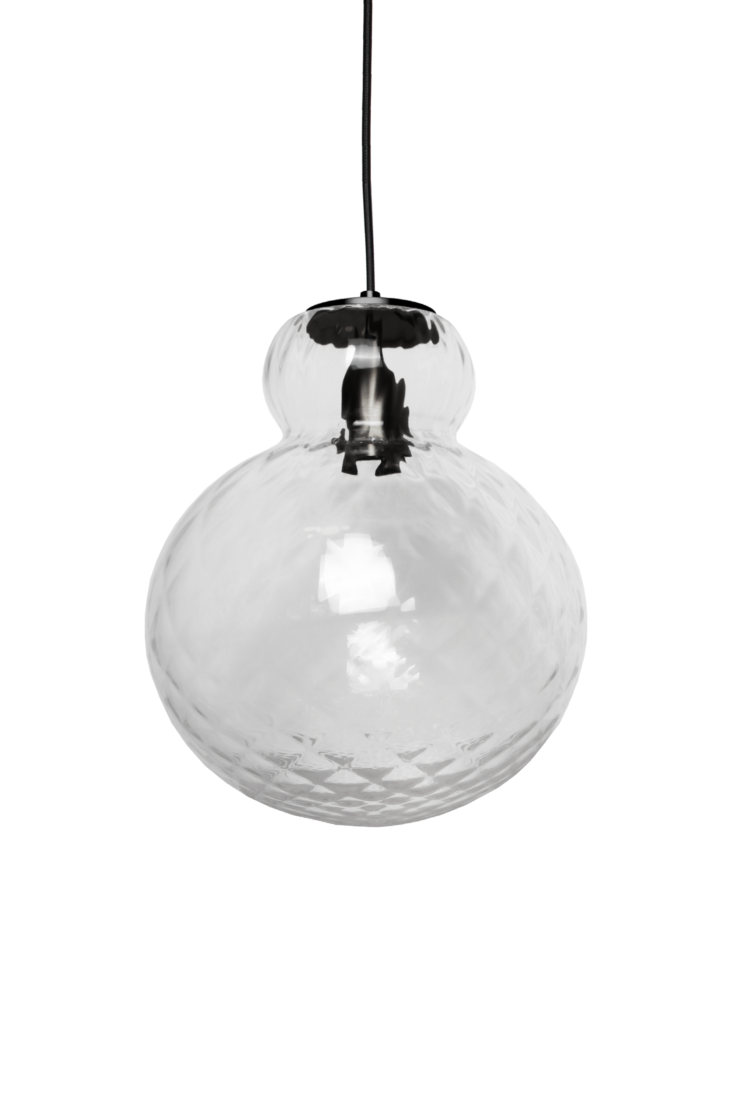 Lily Pendel lampe - Klar - Sort metal Harlequin Stor