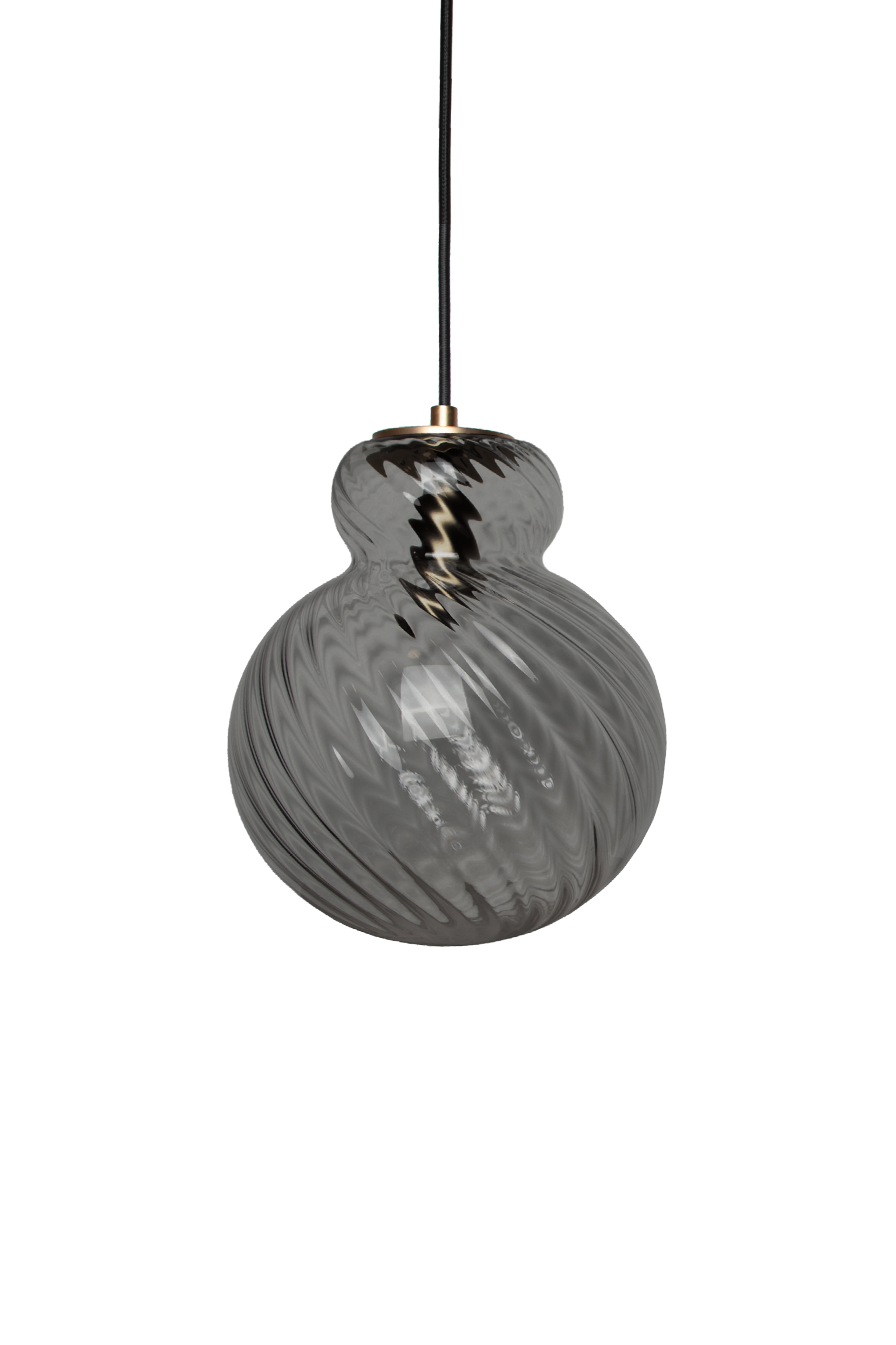 Lily Pendel lampe - Grå - Messing Swirl Lille