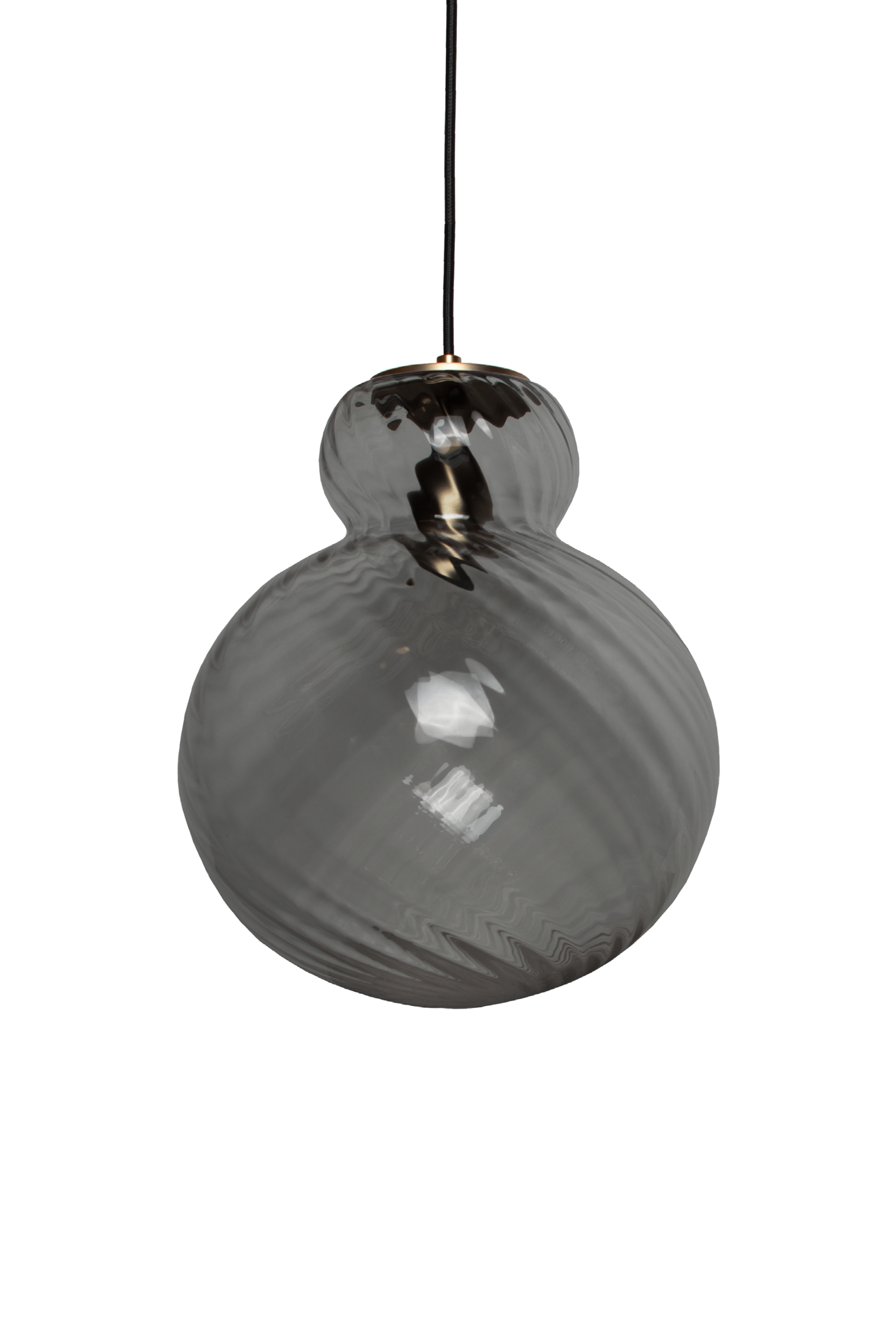 Lily Pendel lampe - Grå - Messing Swirl Stor