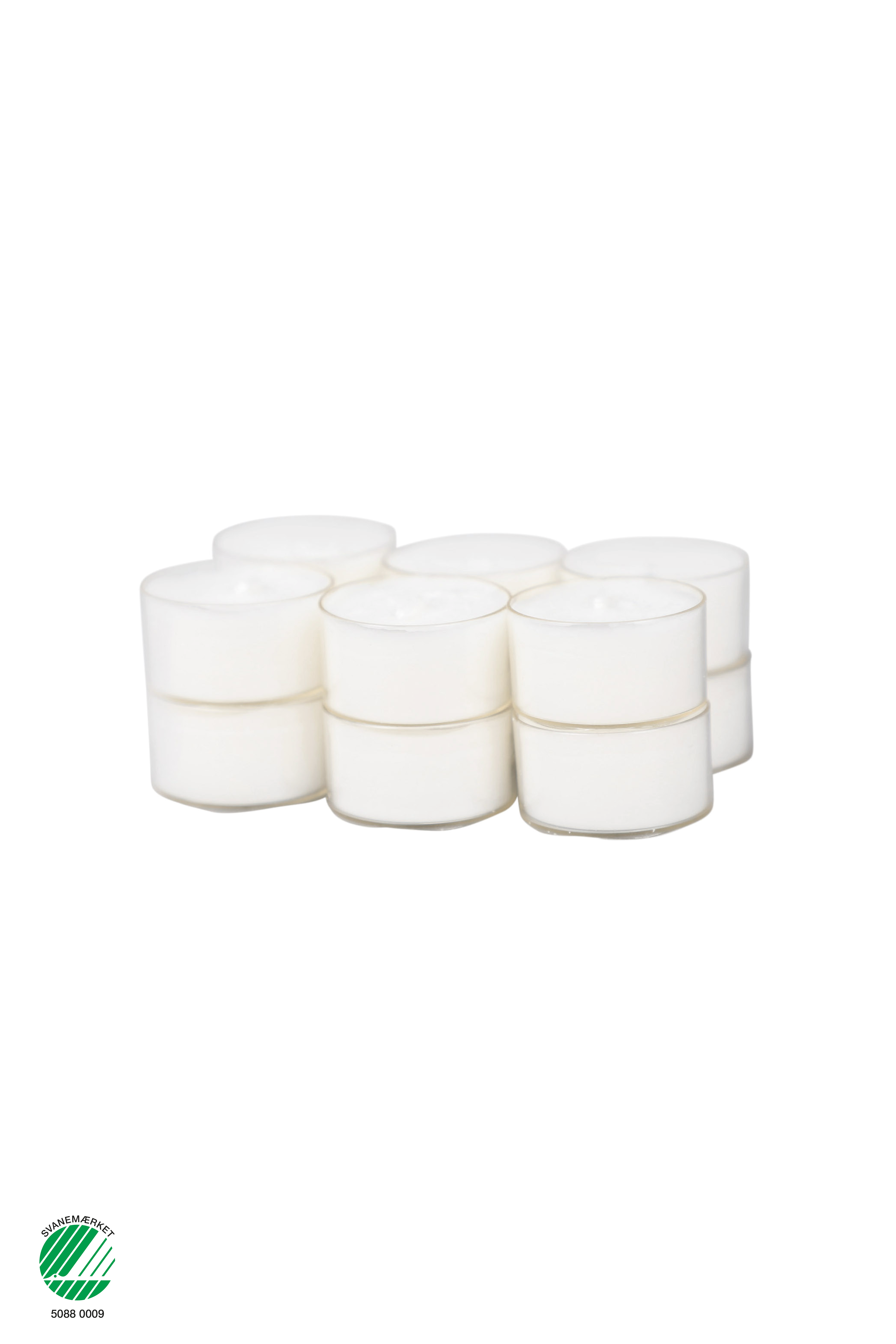 Specktrum Svanemærket Fyrfadslys - Pakke med 12 stk. - White Candle with Clear Cup