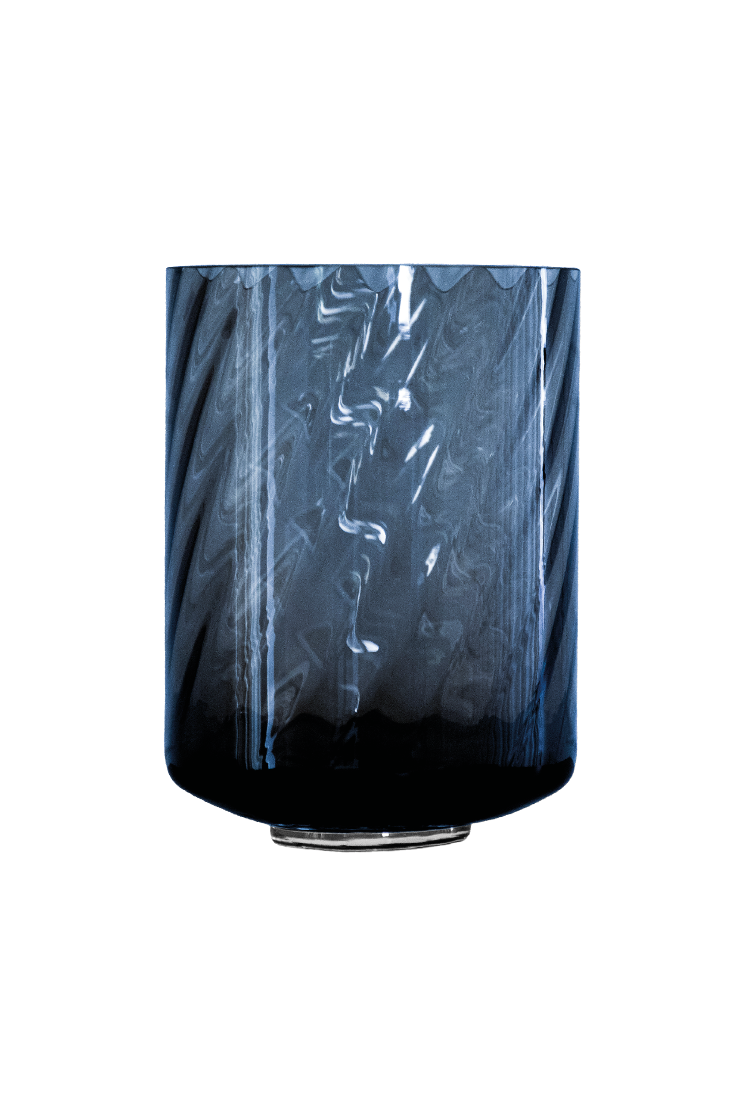 Meadow Swirl Cylinder vase (w. foot) - Blue
