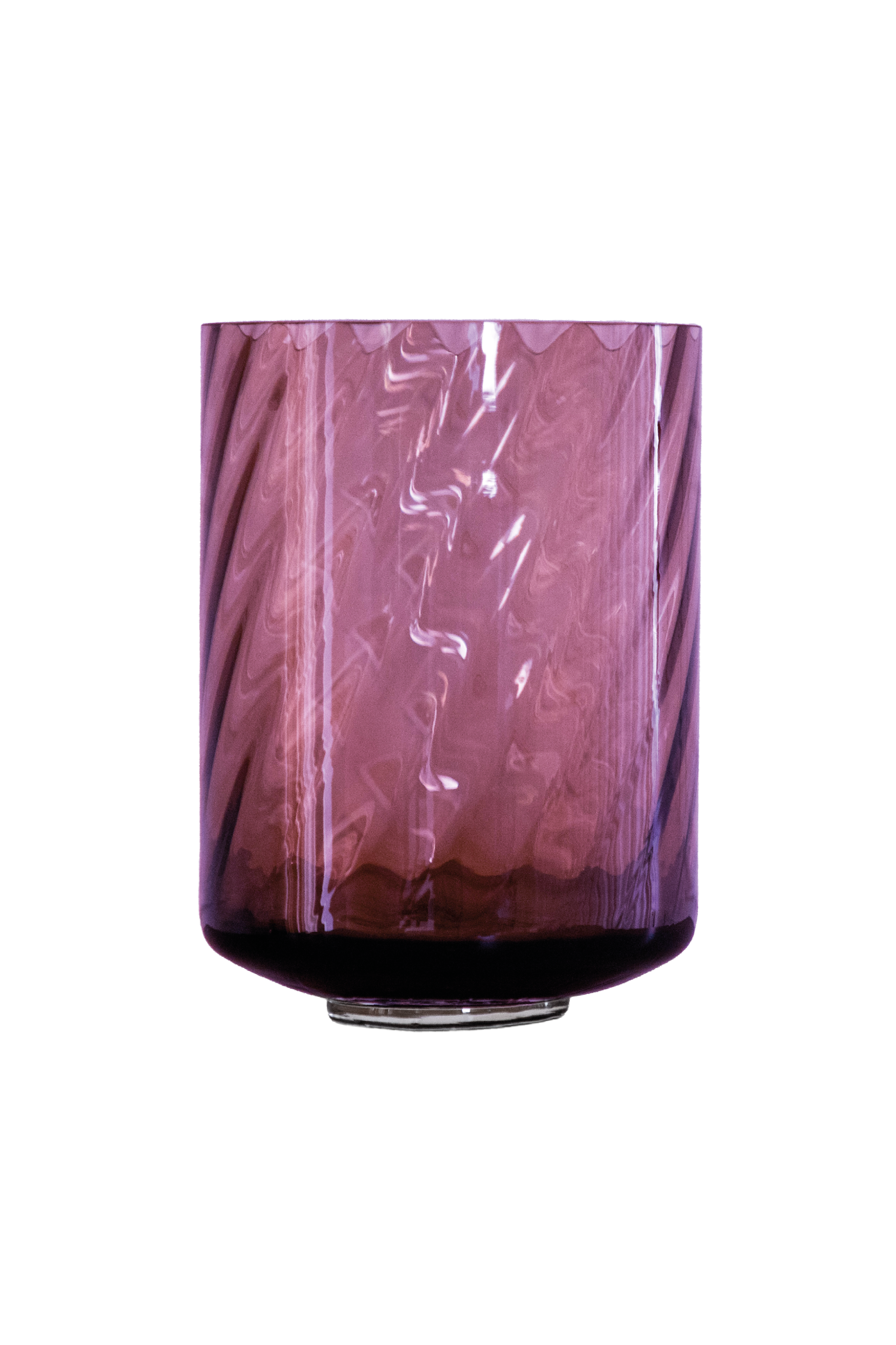 Meadow Swirl Cylinder vase (w. foot) - Plum