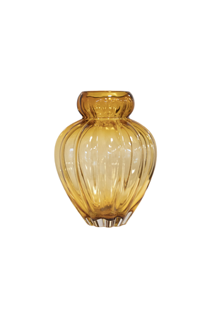 Audrey vase i saffron – Lille, varm gul nuance i mundblæst glas