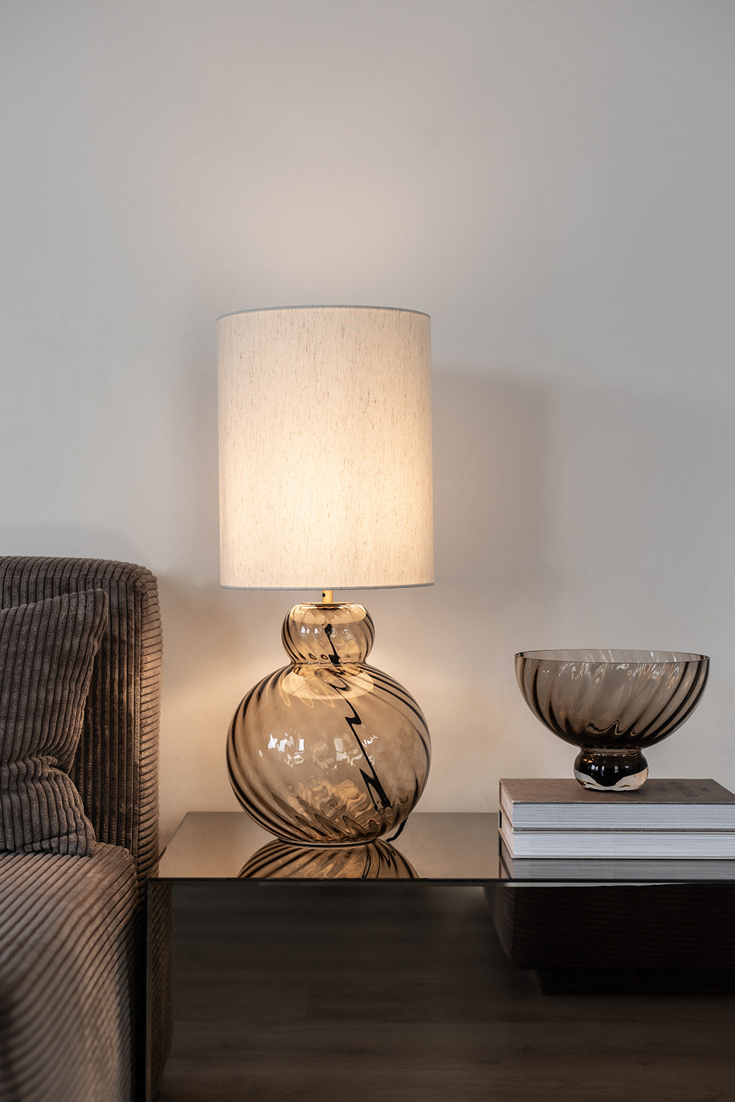 Lily Bordlampe - Brun Swirl